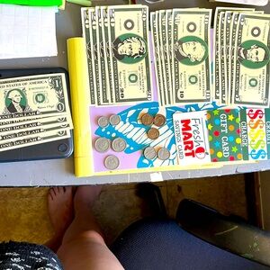 Kids Money and Cards Set for Cash Register 41pcs